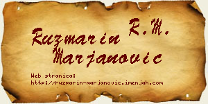 Ruzmarin Marjanović vizit kartica